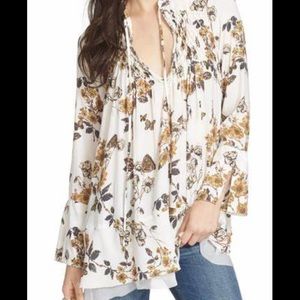 Free People Floral Tunic Shirt- sz XSmall